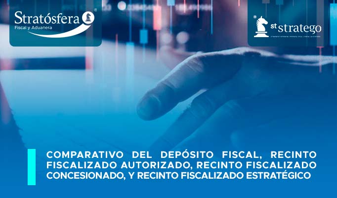 Comparativo del Depósito Fiscal, Recinto Fiscalizado Autorizado, Recinto Fiscal Concesionado y Recinto Fiscalizado Estratégico