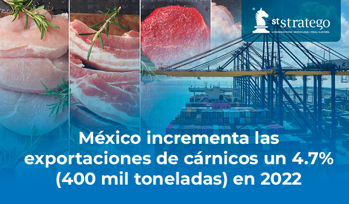 México incrementa las exportaciones de cárnicos un 4.7% (400 mil toneladas) en 2022