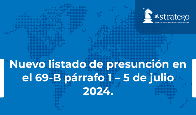 Nuevo listado de presunción en el 69-B párrafo 1 – 5 de julio 2024.