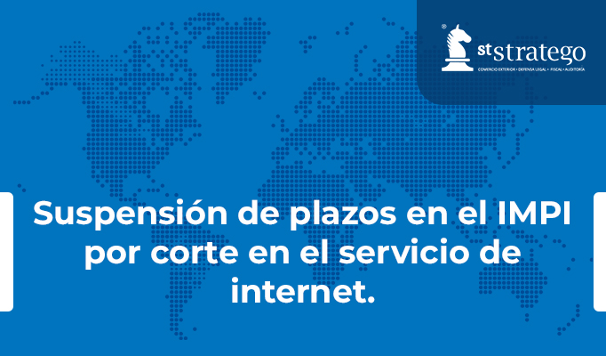 Suspensión de plazos en el IMPI por corte en el servicio de internet.