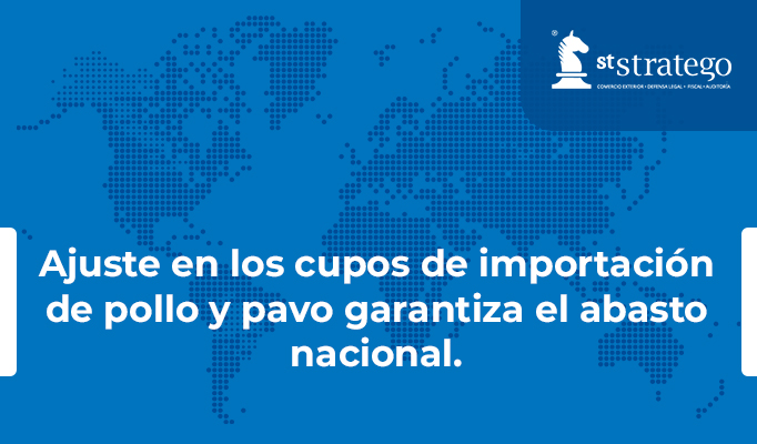 Ajuste en los cupos de importación de pollo y pavo garantiza el abasto nacional.