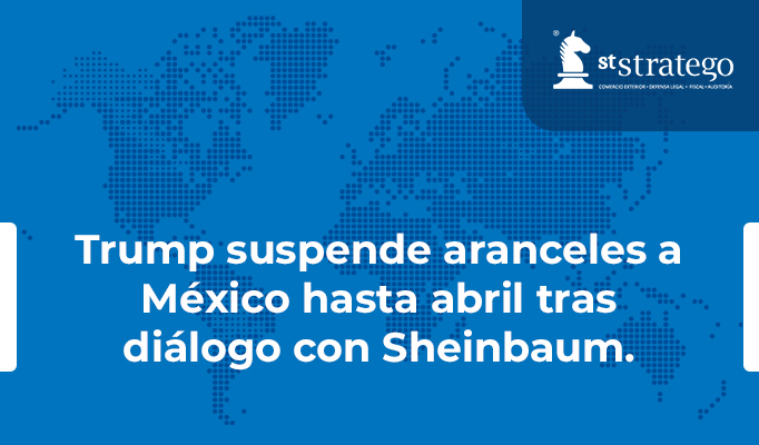 Trump suspende aranceles a México hasta abril tras diálogo con Sheinbaum.